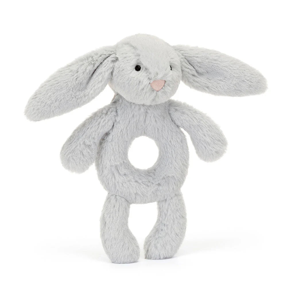 Bashful Silver (Gray) Bunny Ring Rattle