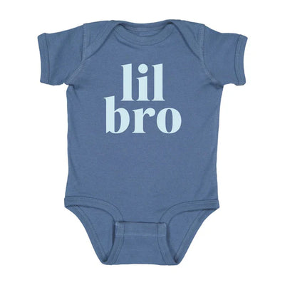 Lil Bro Short Sleeve Bodysuit- Indigo