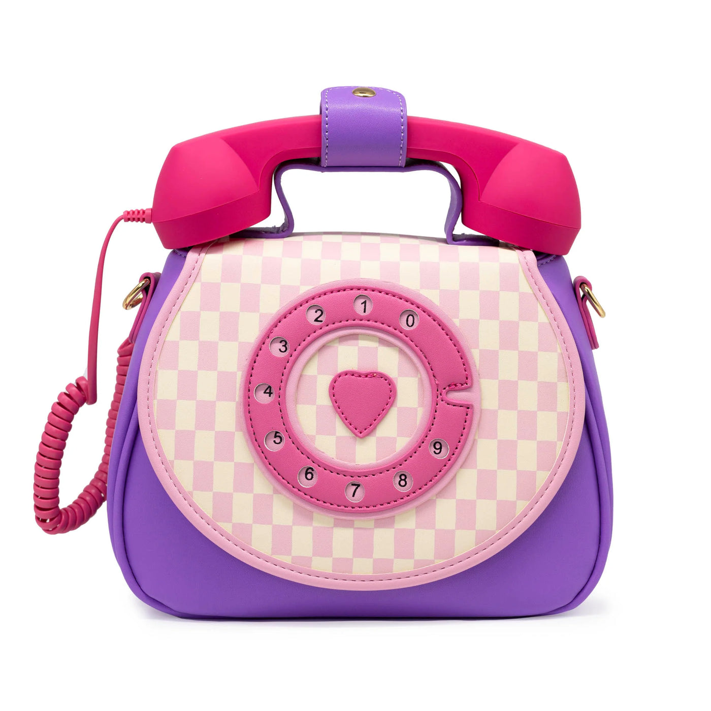 Ring Ring Phone Convertible Handbag- Pastel Checkerboard