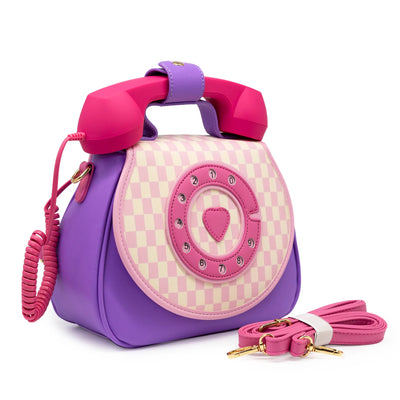 Ring Ring Phone Convertible Handbag- Pastel Checkerboard