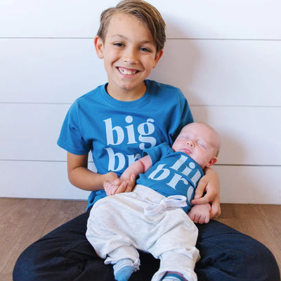 Lil Bro Short Sleeve Bodysuit- Indigo