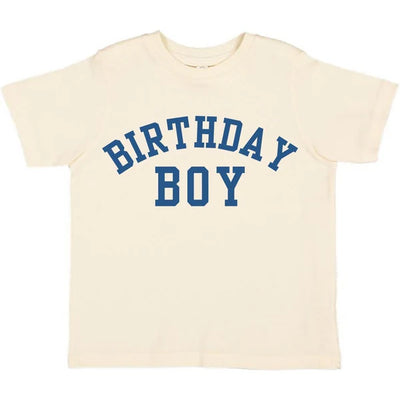 Birthday Boy Varsity Short Sleeve Tee- Natural