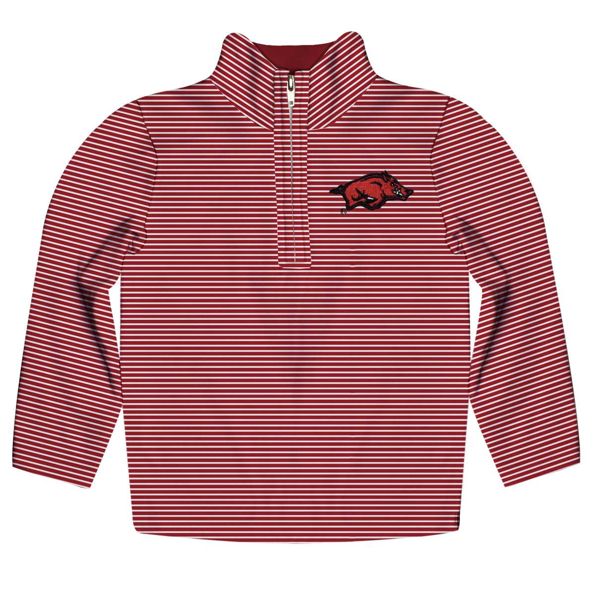 Arkansas Razorbacks Embroidered Stripes Quarter Zip