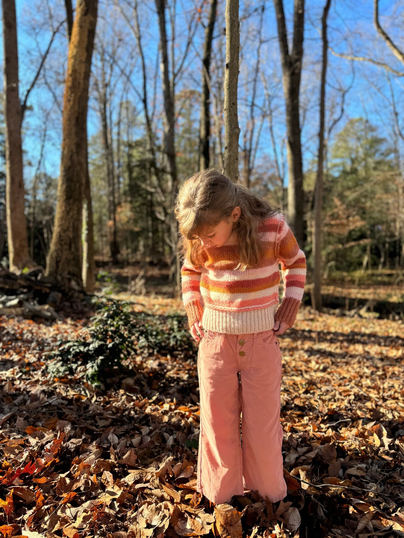 Donna Sweater- Coral Stripe