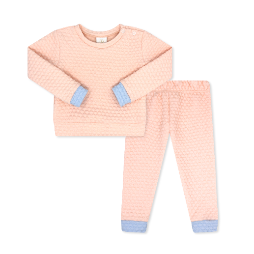 Paris Pink and Windy Blue Quilted Sweatsuit