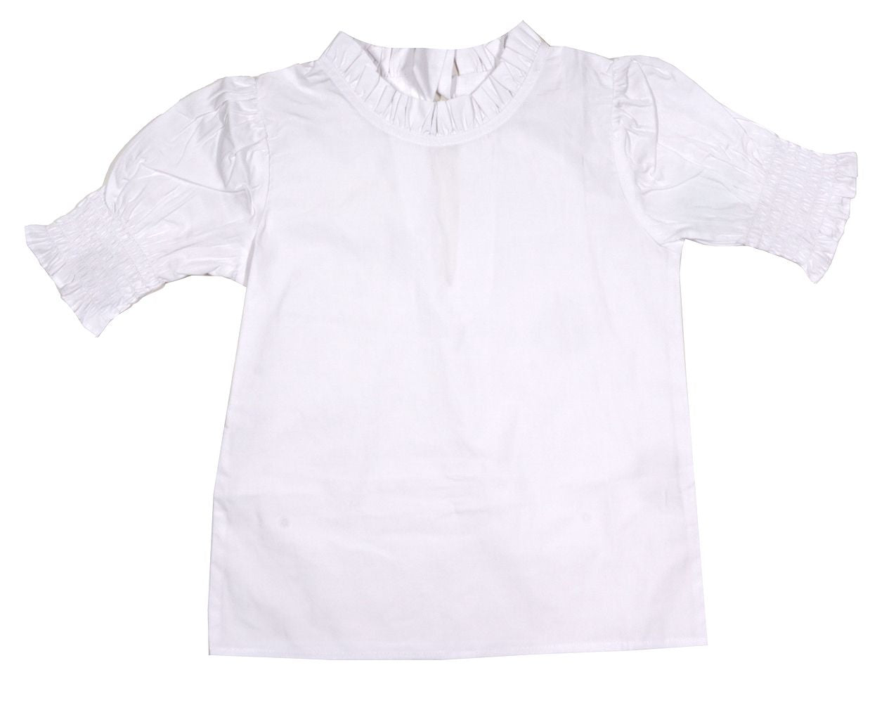 White Ruffle Collar Tie Back Top