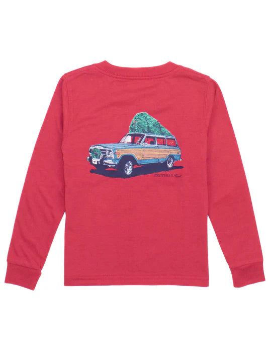 Holiday Run Long Sleeve Tee- Cabernet