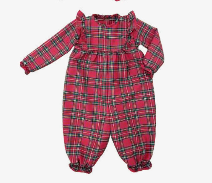 Red Christmas Plaid Harper Long Bubble