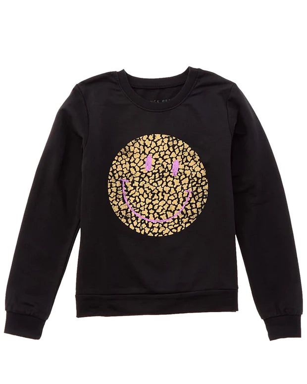 Leopard Happy Face Pullover