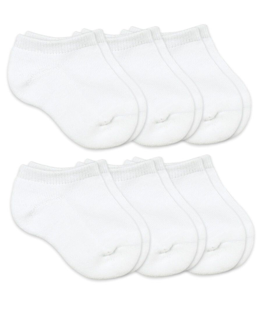 Baby Smooth Toe Sport Low Cut Socks 6 Pair Pack-White