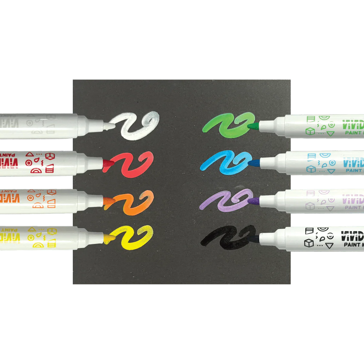Vivid Pop Water Based Paint Markers- Set of 8