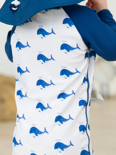 Whale Friends Boys Long Sleeve One Piece Rash Guard