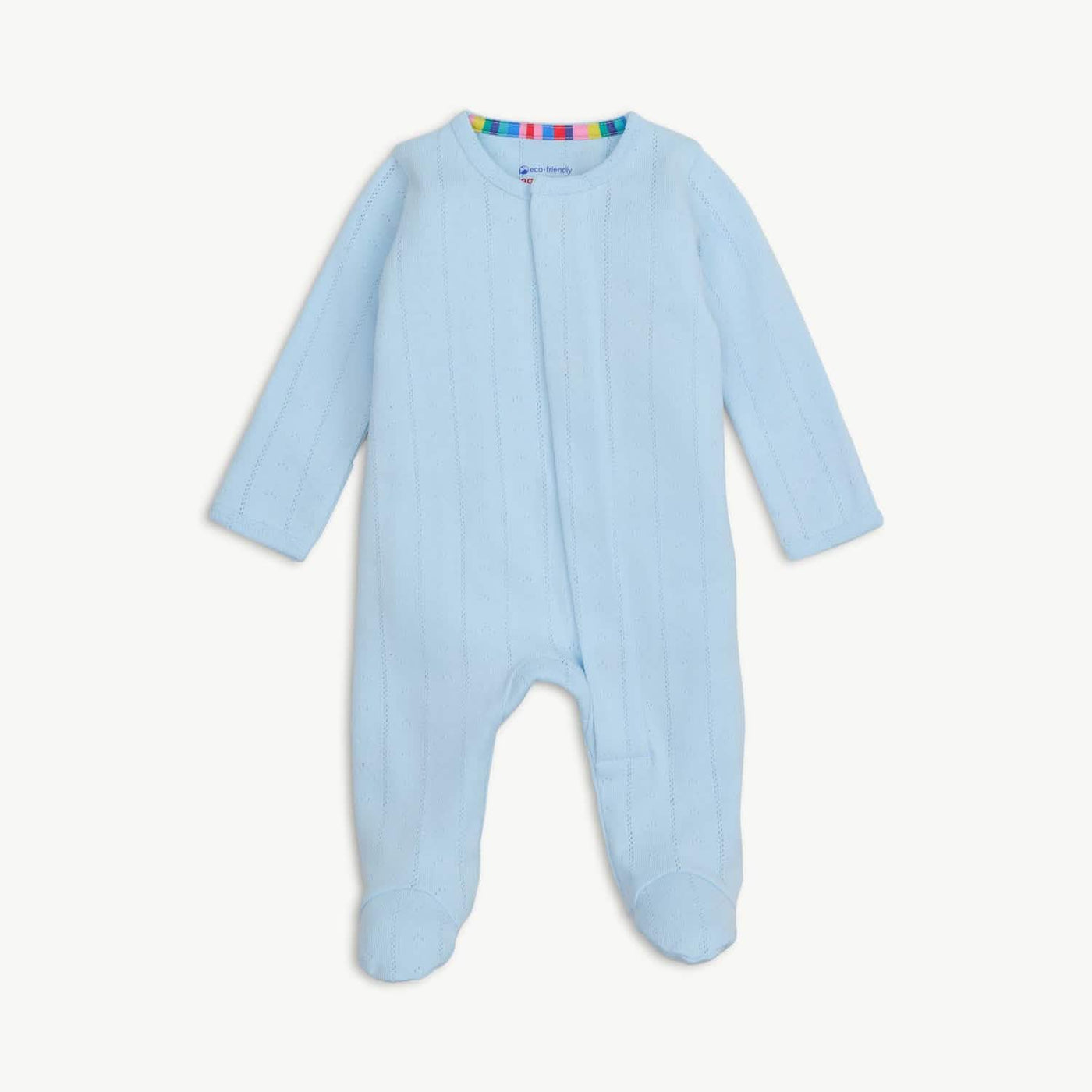 Love Lines Blue Organic Cotton Pointelle Magnetic Parent Favorite Footie