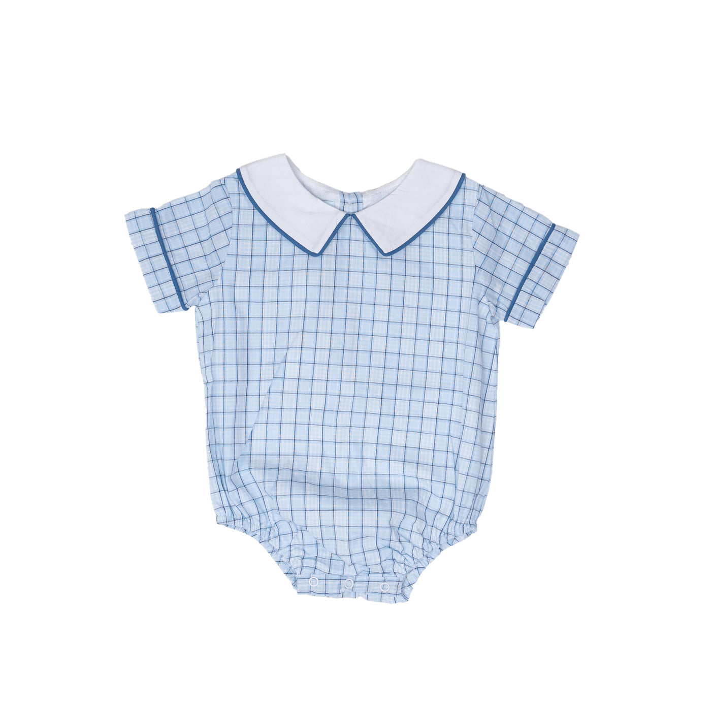 James Blue and Navy Plaid Bubble