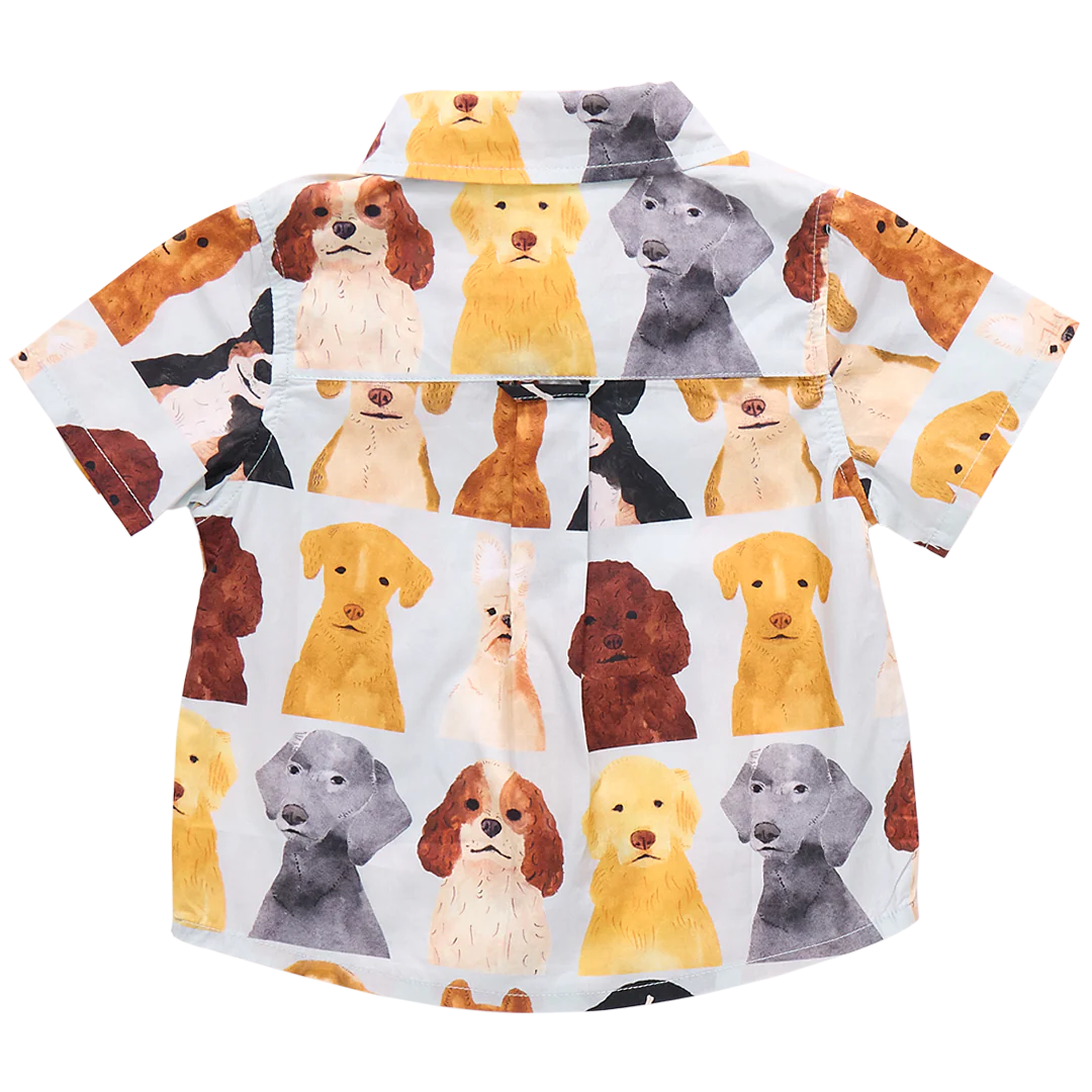 Light Blue Watercolor Dogs Jack Shirt