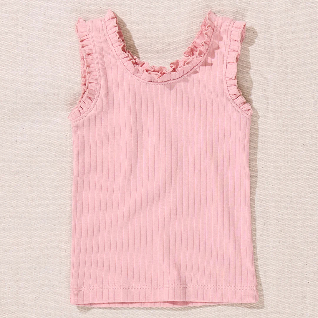 Pink Joy Ruffle Rib Tank