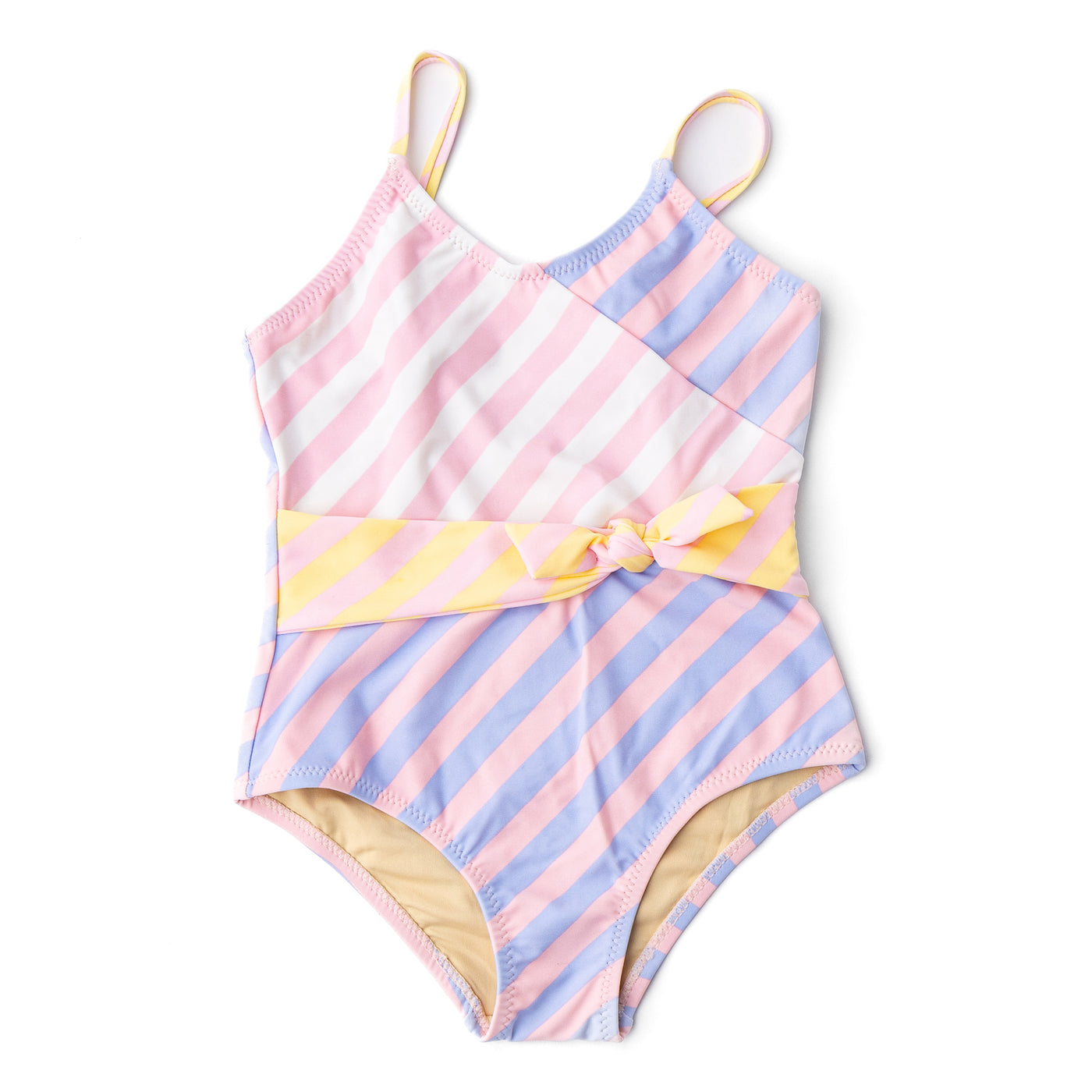 Pastel Stripe Faux Wrap 1 Piece