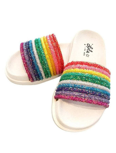 Rainbow Glitter Slides