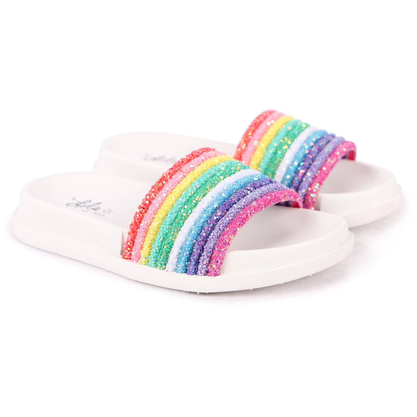 Rainbow Glitter Slides