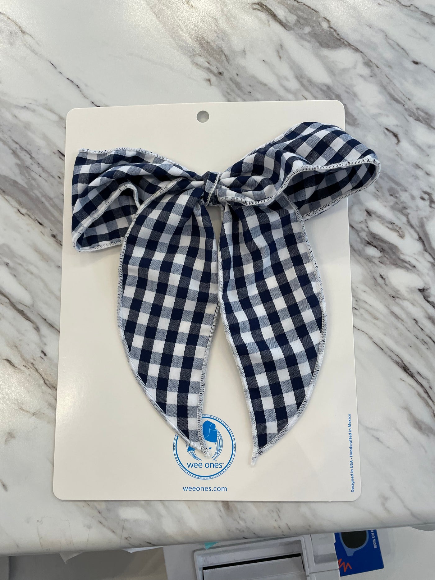 Navy King Gingham Fab Bow