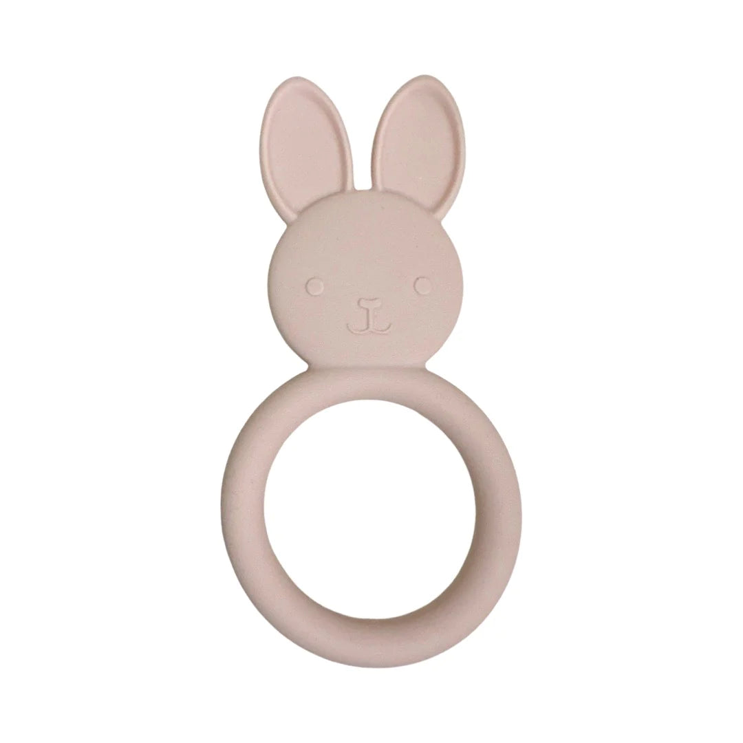 All Silicone Bunny Teething Ring (available in pink and slate)