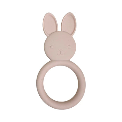 All Silicone Bunny Teething Ring (available in pink and slate)