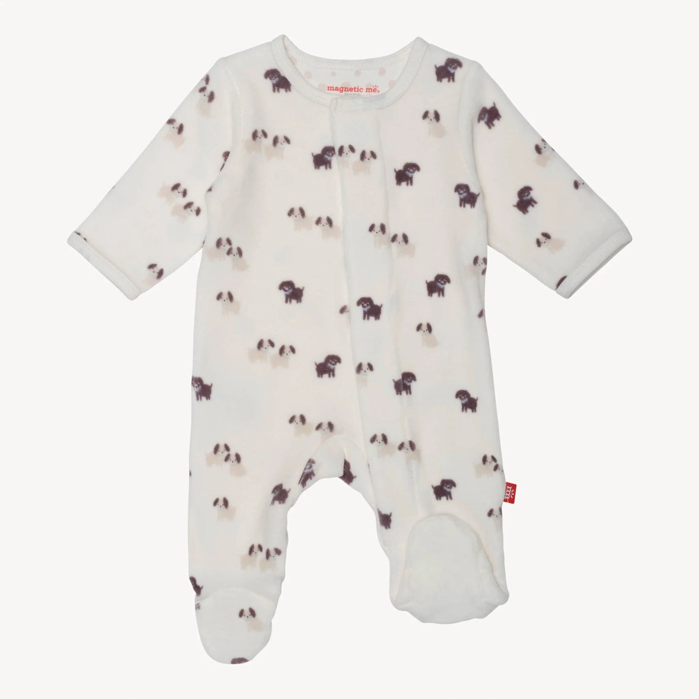 Puppy Love Velour Magnetic Parent Favorite Footie