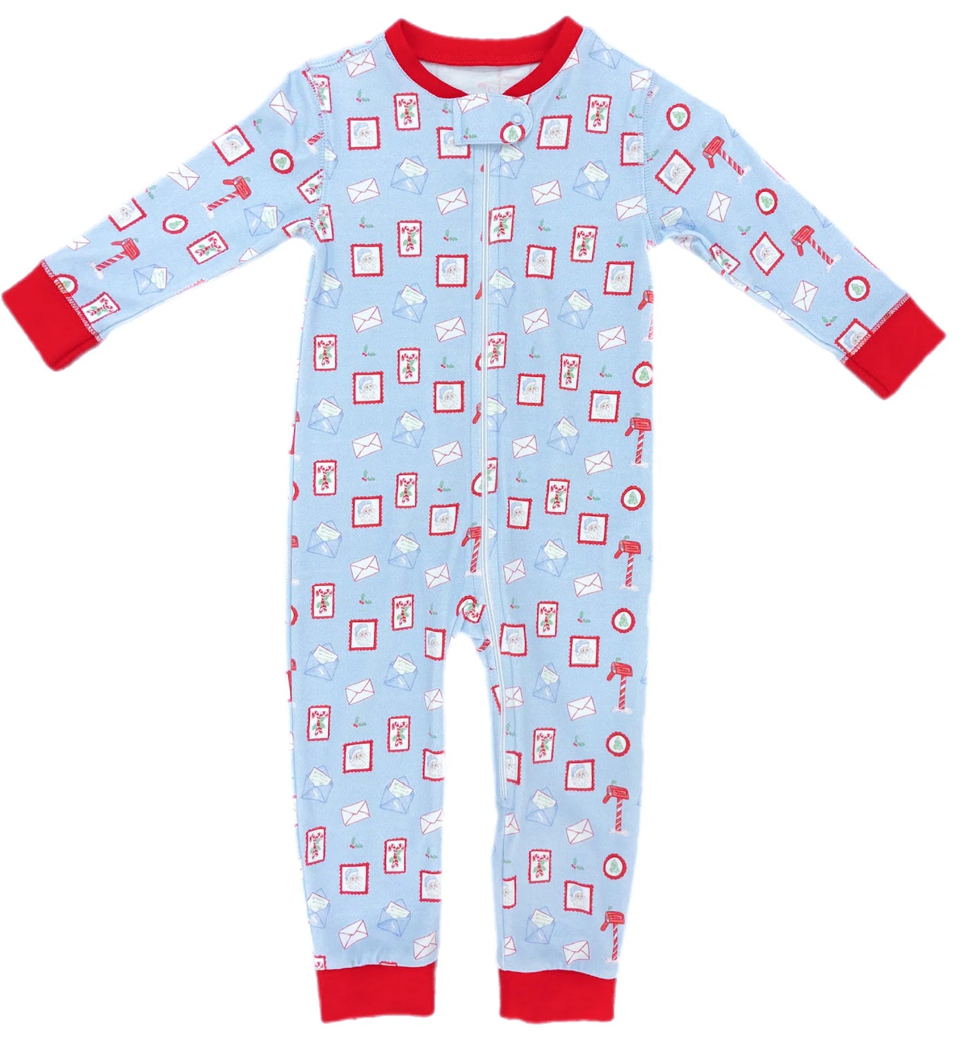 Letters to Santa Boys One Piece Zip Up Jammies