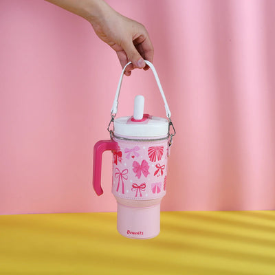 Take A Sip Water Cup-Elegant Bows Pink Crossbody