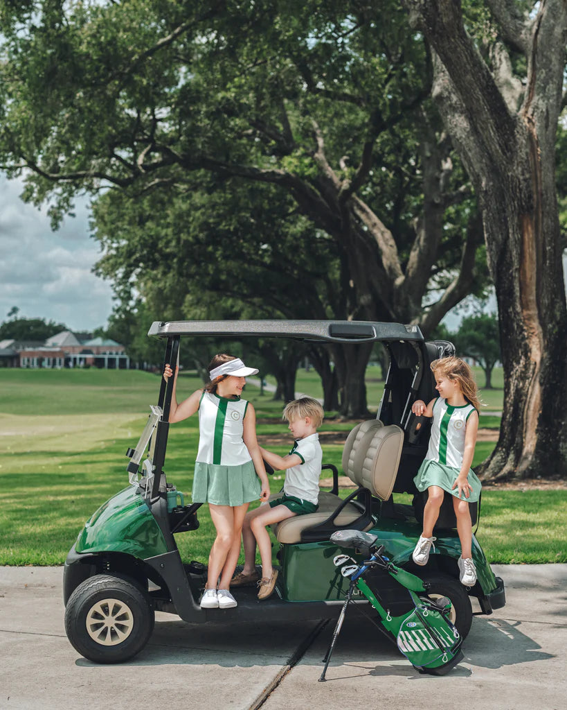 Renea Dress- Coconut with Augusta Green Mini Gingham 9-10y Renea Dress- Coconut with Augusta Green Mini Gingham 9-10y