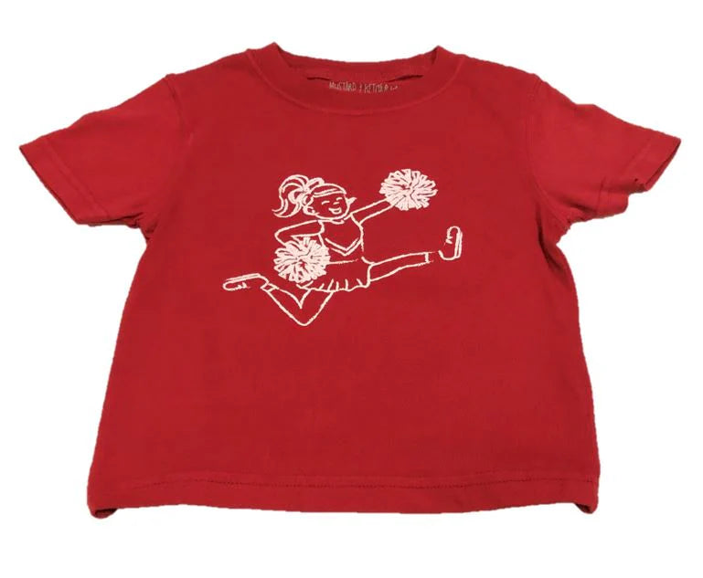 Red and White Cheerleader Short Sleeve Tee