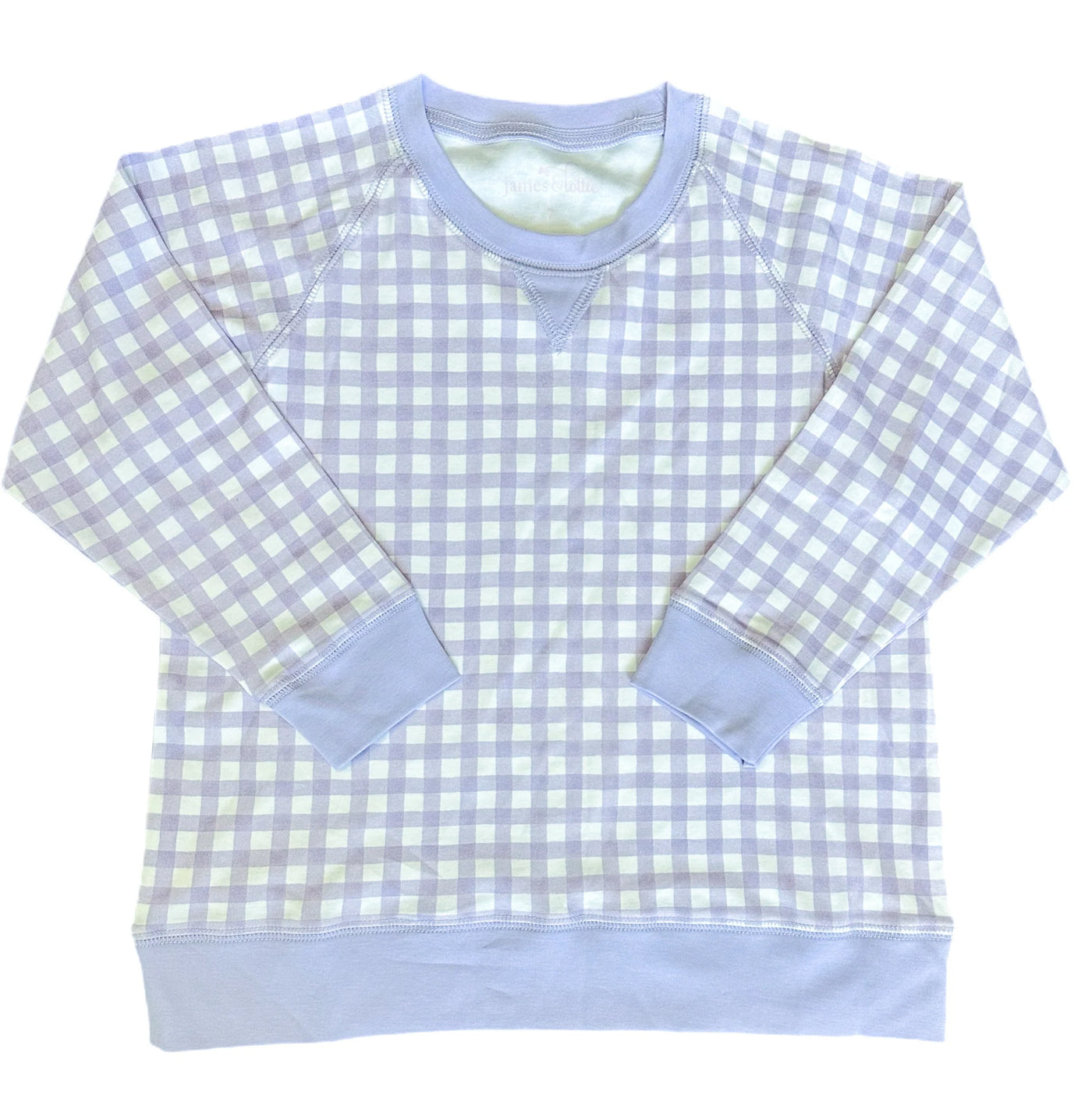Basics Sidney Knit Sweatshirt, Lavender Gingham