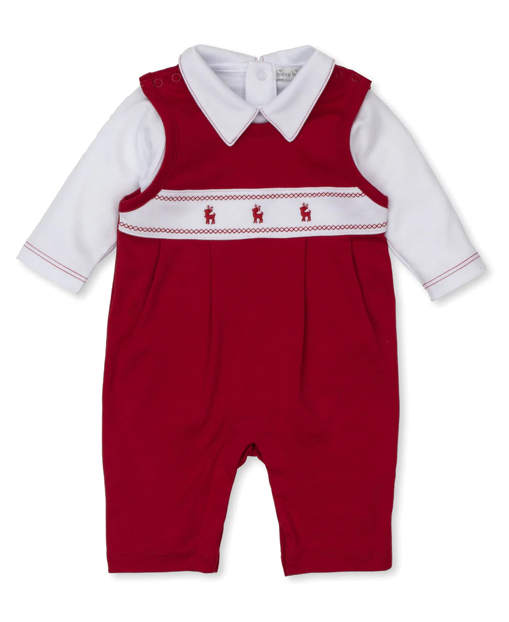 Red and White Classic Treasures Holiday Overall Set