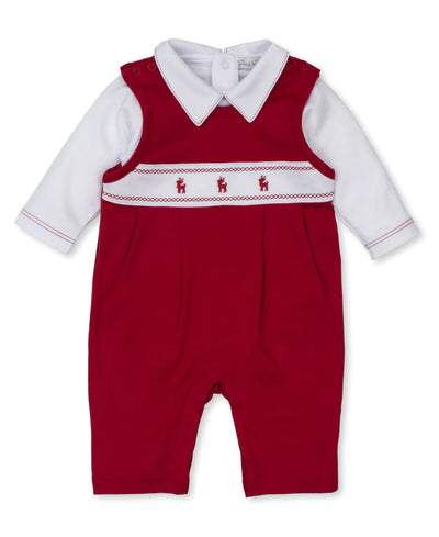 Red and White Classic Treasures Holiday Overall Set