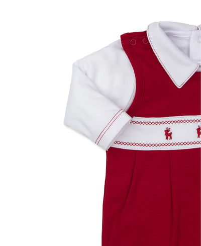 Red and White Classic Treasures Holiday Overall Set