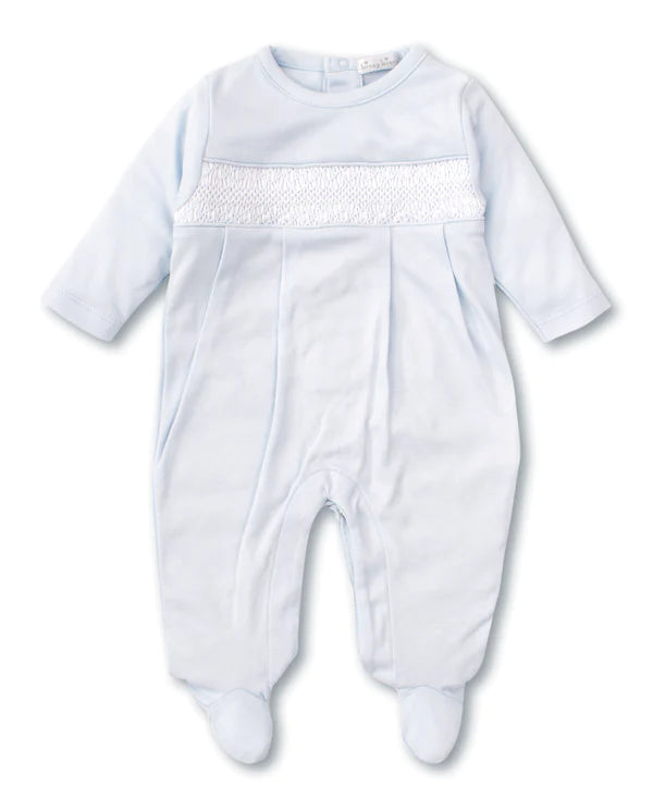 Light Blue Hand Smocked CLB Charmed Blue Footie