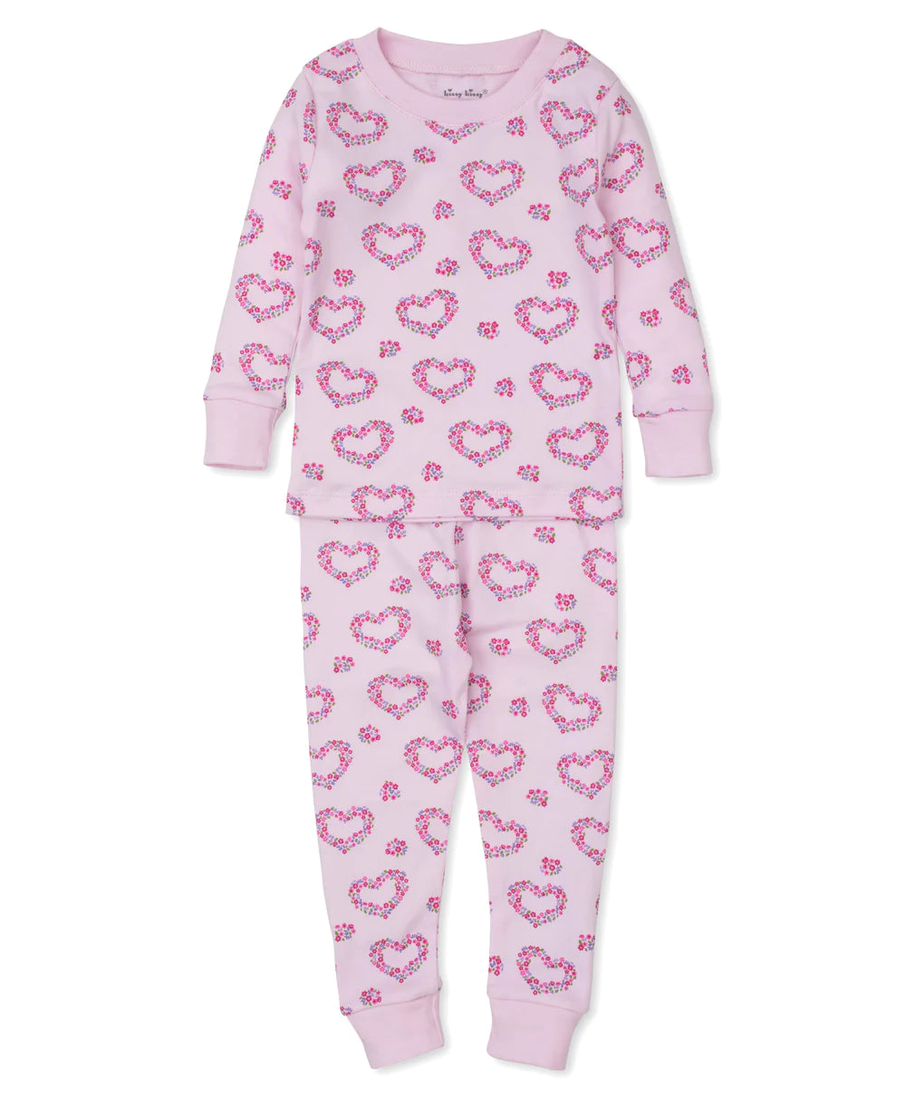 Hearts Abloom Print Pajama Set