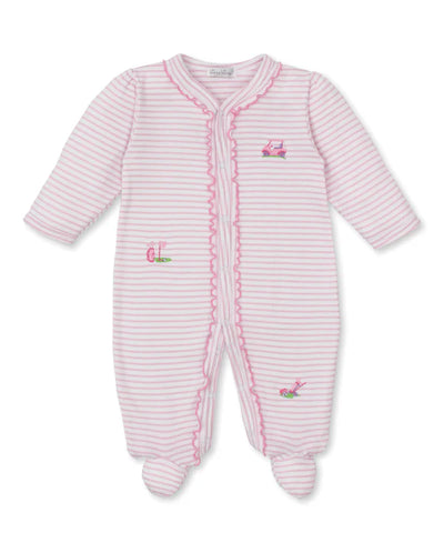 Fairway Foursome Pink Stripe Footie