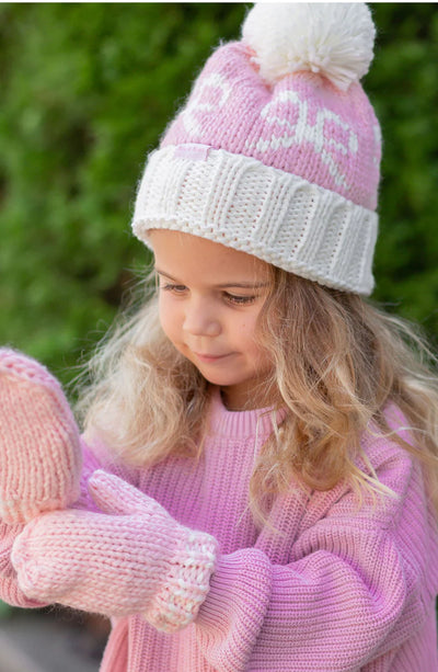 Pink Bows Bobble Hat