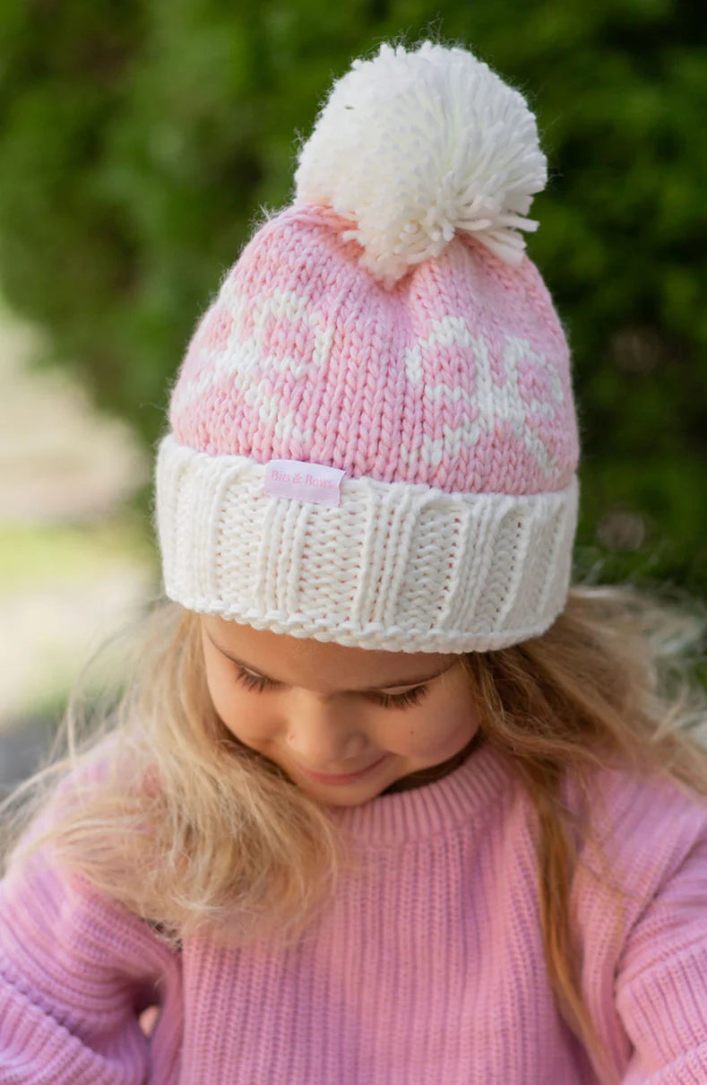 Pink Bows Bobble Hat