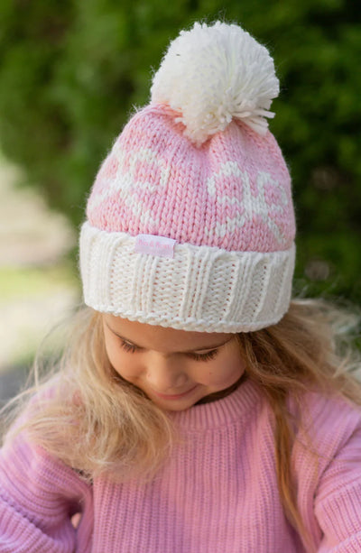 Pink Bows Bobble Hat
