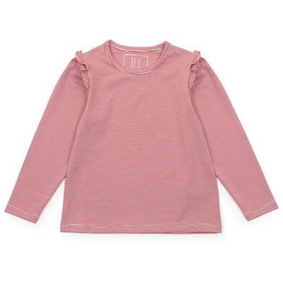 Red Stripes Mia Girls' Longsleeve Performance Top by LH Sport