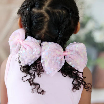 Pink Confetti Flower Bow Clip