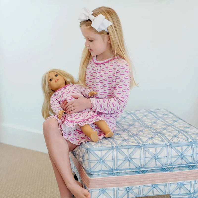 Carlin Doll Dress - Birthday Cake Pink