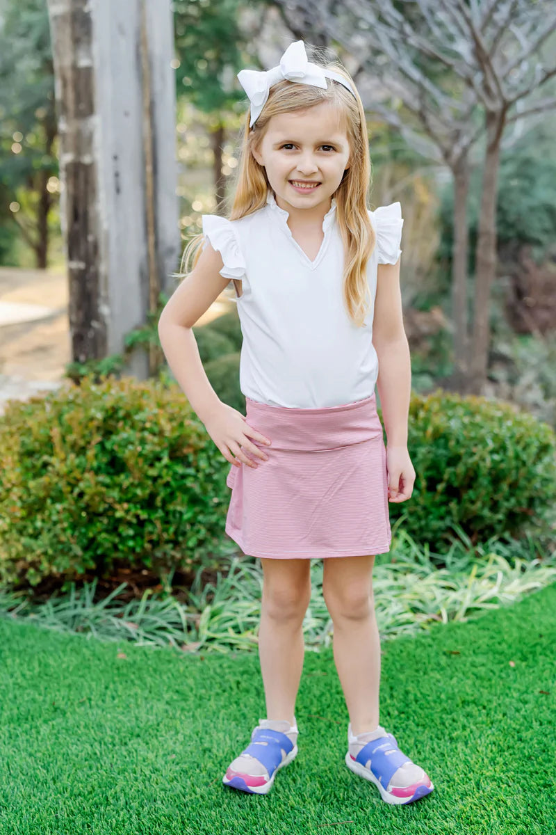 Red Stripes Margot Girls' Performance Skirt by LH Sport