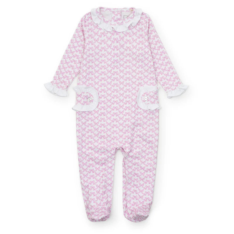 Lucy Girls' Romper - Pretty Pink Bows