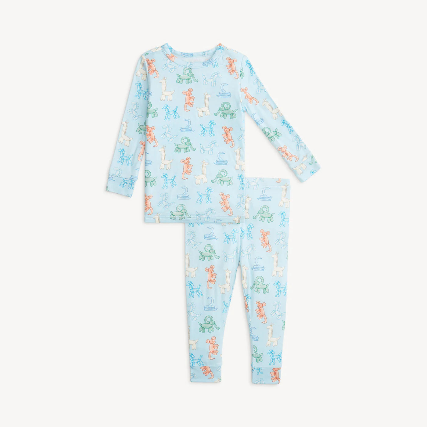 Blue Party Animals Glow in the Dark Modal Long Sleeve Pajamas