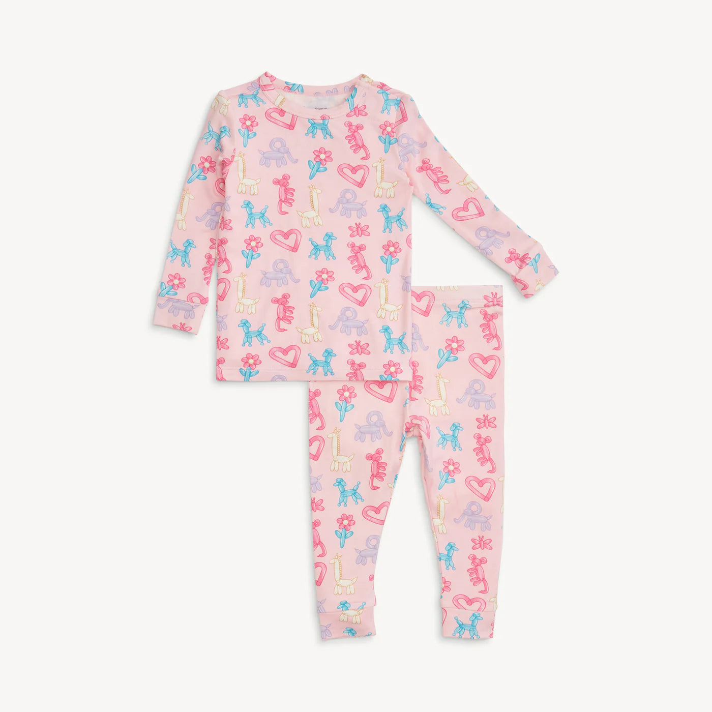 Pink Party Animals Glow in the Dark Modal Long Sleeve Pajamas
