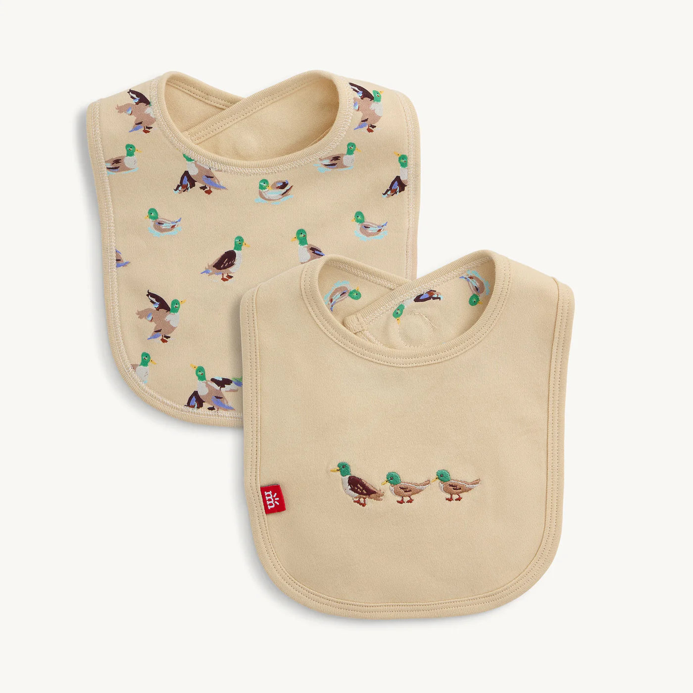 Quack Me Up Organic Cotton Reversible Bib with Embroidery