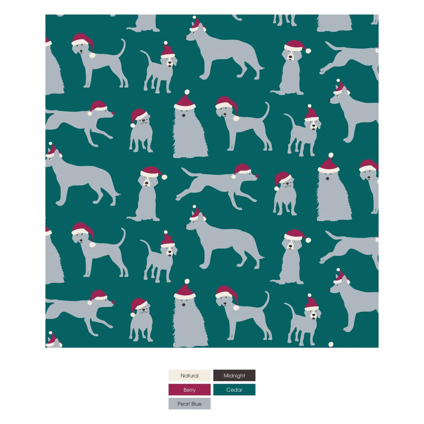 Cedar Santa Dogs Long Sleeve Graphic Tee Pajama Set